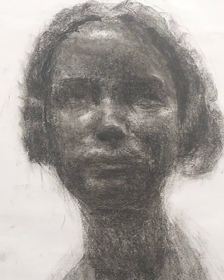 Charcoal portrait study